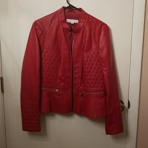Red Faux Leather